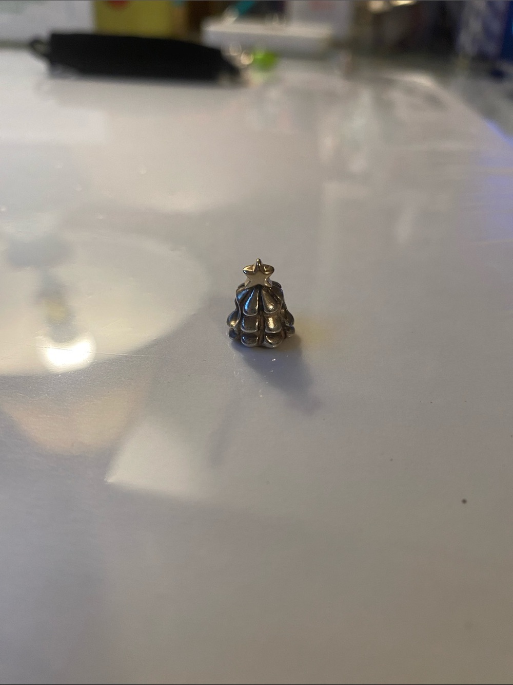 Pandora Silver Christmas Tree Charm with Star Top